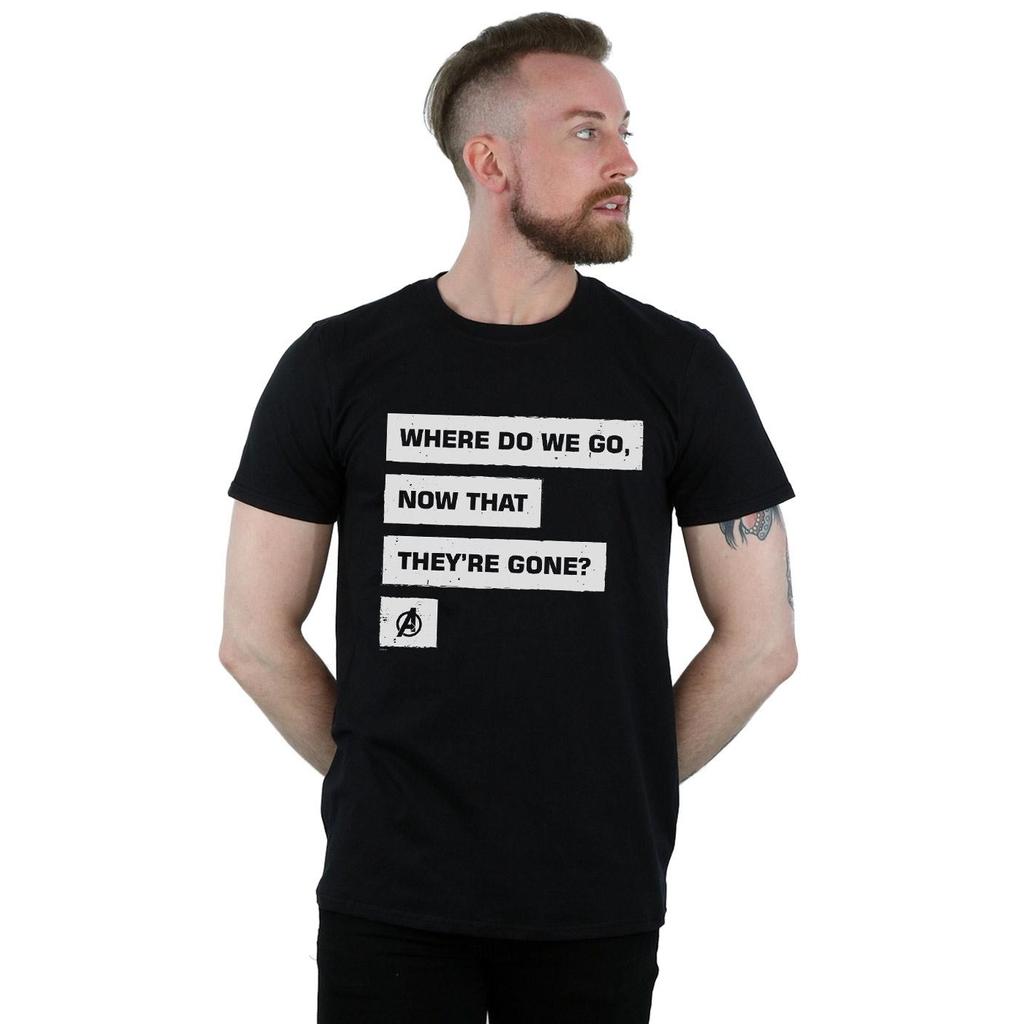Marvel Mens Avengers Endgame Where Do We Go T-Shirt
