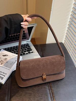 Nischen Damen Baguette Tasche: 2025 Herbst/Winter Trendige Schulter- und Handtasche - Schlicht, modisch, Pendlertasche.