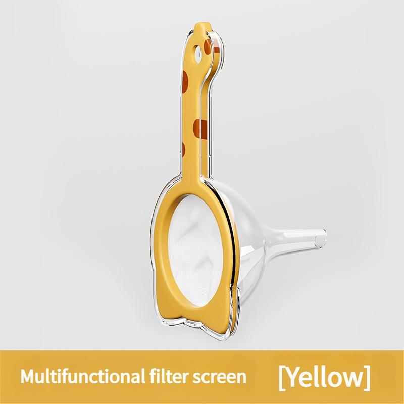 

1 шт. Многофункциональный фильтр, Фильтр с фильтром, Воронка, Подходит для кухонного использования Набор фильтров, Милый кошачий вид, Практичная кухонная утварь жёлтый