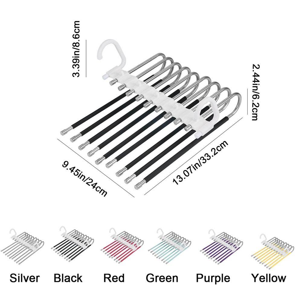 Large Capacity 9 Layers Pants Hangers Stainless Steel Multi-layer Trouser Rack  Clothes