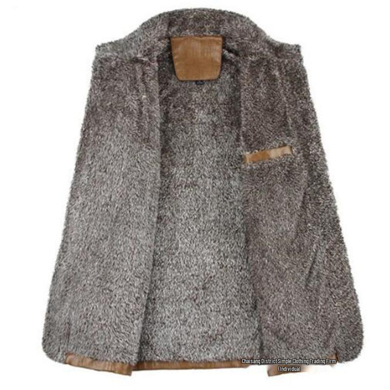 Veste de moto en cuir doublée polaire pour homme grande taille