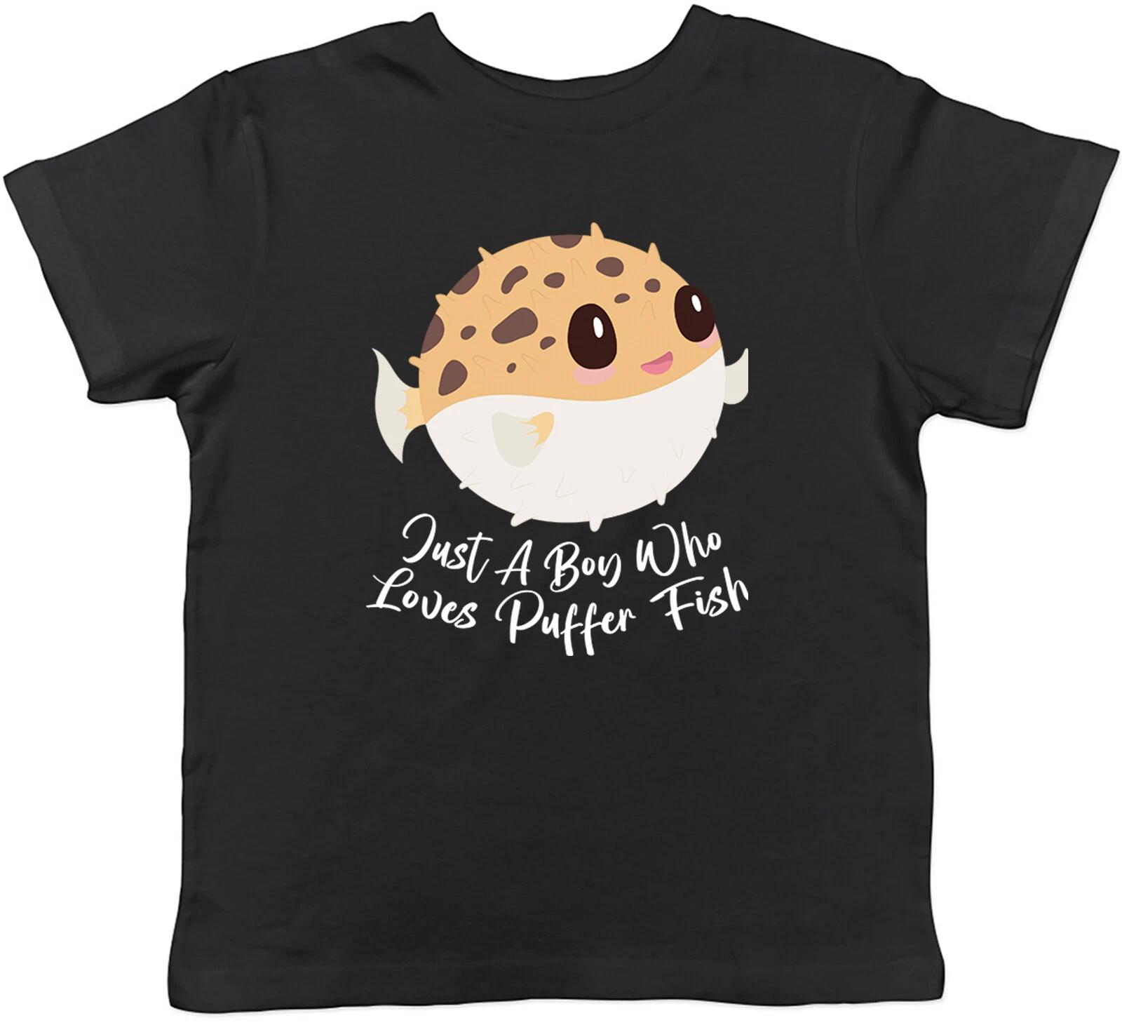 Boy who Loves Puffer Fish Kids T-Shirt Sea Ocean Childrens Boys Girls Gift 100