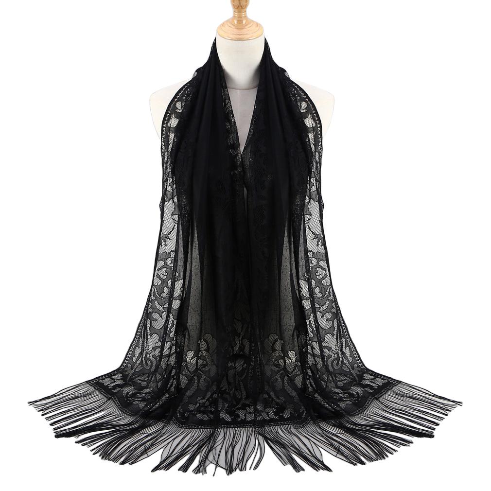 

60x170cm Lace Fringe Hijab, Headscarf Shawl for Women 60*170cm