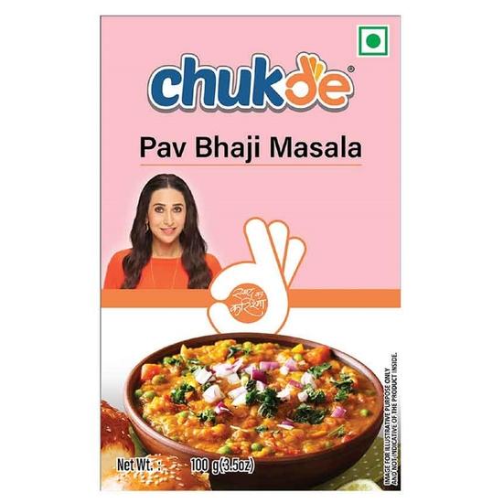 Chukde - Pav Bhaji Masala 100 g, Sambhar Masala 100 g & Sabji Masala 100 g - Gemischte Pulvergewürze für köstliche Mahlzeiten - Kombipackung