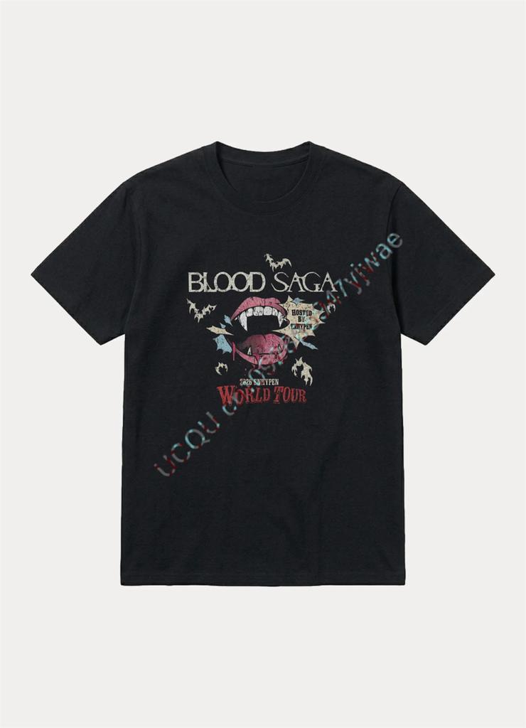 Summer Men's Women's T-shirts 2026 Blood Saga World Tour Shirt Vampire Aesthetic Tee Y2k Top High Quality Polyester Short Sleeved
