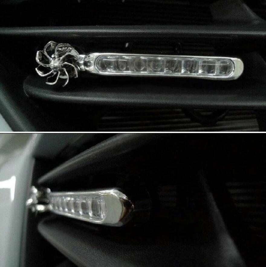 2pcsLED Car Lights Wind Power Generation Cars Motorcycles Bicycle Wind Energy Daytime Running Lights