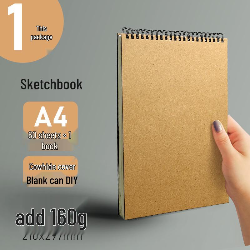A4 Hardcover Spiralgebunden Verdicktes Skizzenbuch - Zeichenbuch für Kunststudenten mit losen Blättern 8K für die Grundschule.