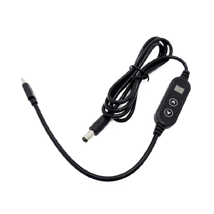 Type C to DC5521 Adapter Cable Adjustable Voltage 5V9V12V15V20V for Laptops and Electronic Gadgets