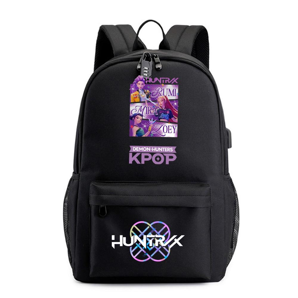 Anime Tecknad Kpop Tryckt Ryggsäck för Tonåring Student Flicka Pojke Bokväska Skolväska Kvinnor Stor Kapacitet Resväska Barn Gåva Rucksak