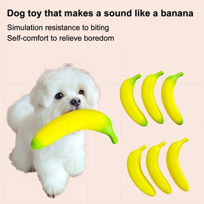 Yousheng Falsche Banane Hundespielzeug zur Linderung von Langeweile und Angst Quietschendes Obst Interaktives Spielzeug Bissfest Welpen Zahnen Reinigungsspielzeug Haustier