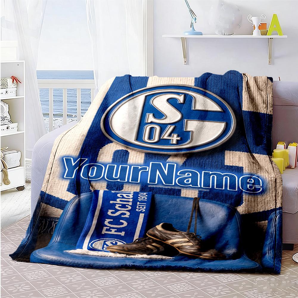 Fc Schalke 14 Personalized Name Blanket Throw Personalized Blanket Durable Comfort Suitable for Home Decor Picnics Couch Office