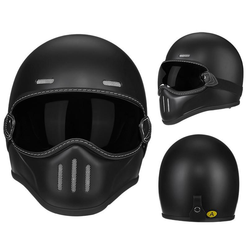 Fiberglass Retro Full Face Motorcycle Helmet Men Women Small Shell Pig Nose Design Harley Cruiser Style