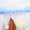 1 Pcs  Random Colourful Fashion Towel Rack Suction Cup 6 Hooks Bathroom Kitchen Wall Door Holder KTY