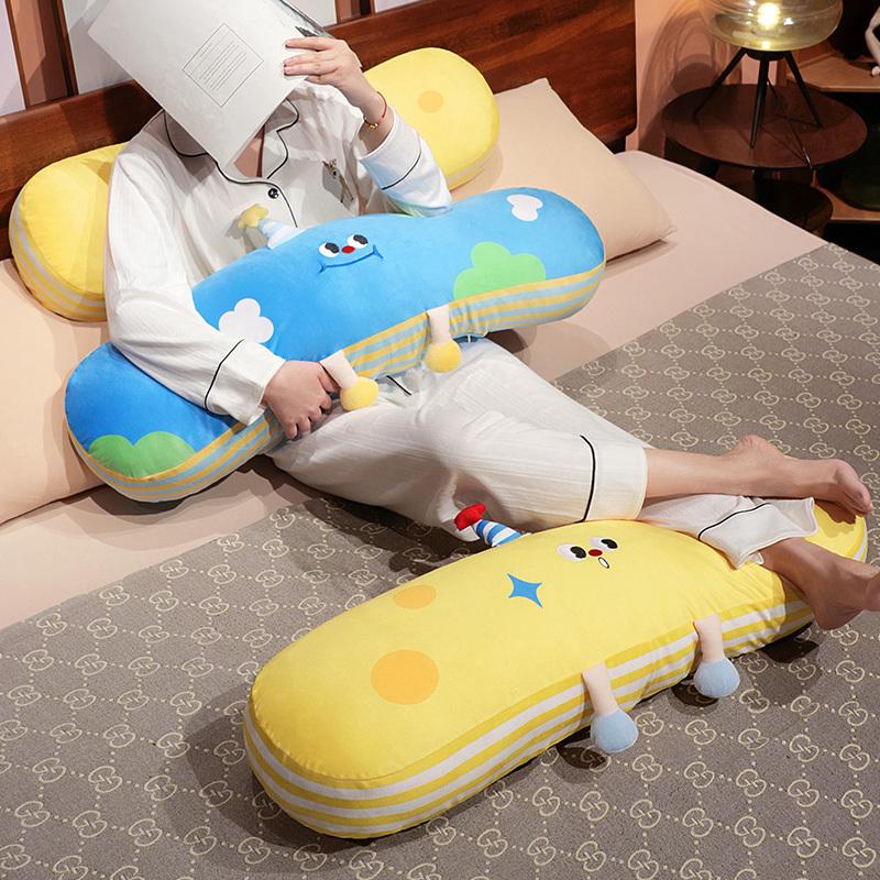 Big Long Cute Cheese Plush Toy Soft Cartoon Blue Cheese Doll Stuffed Sleep Hug Pillow Children Room Bed Decor Birthday Gift