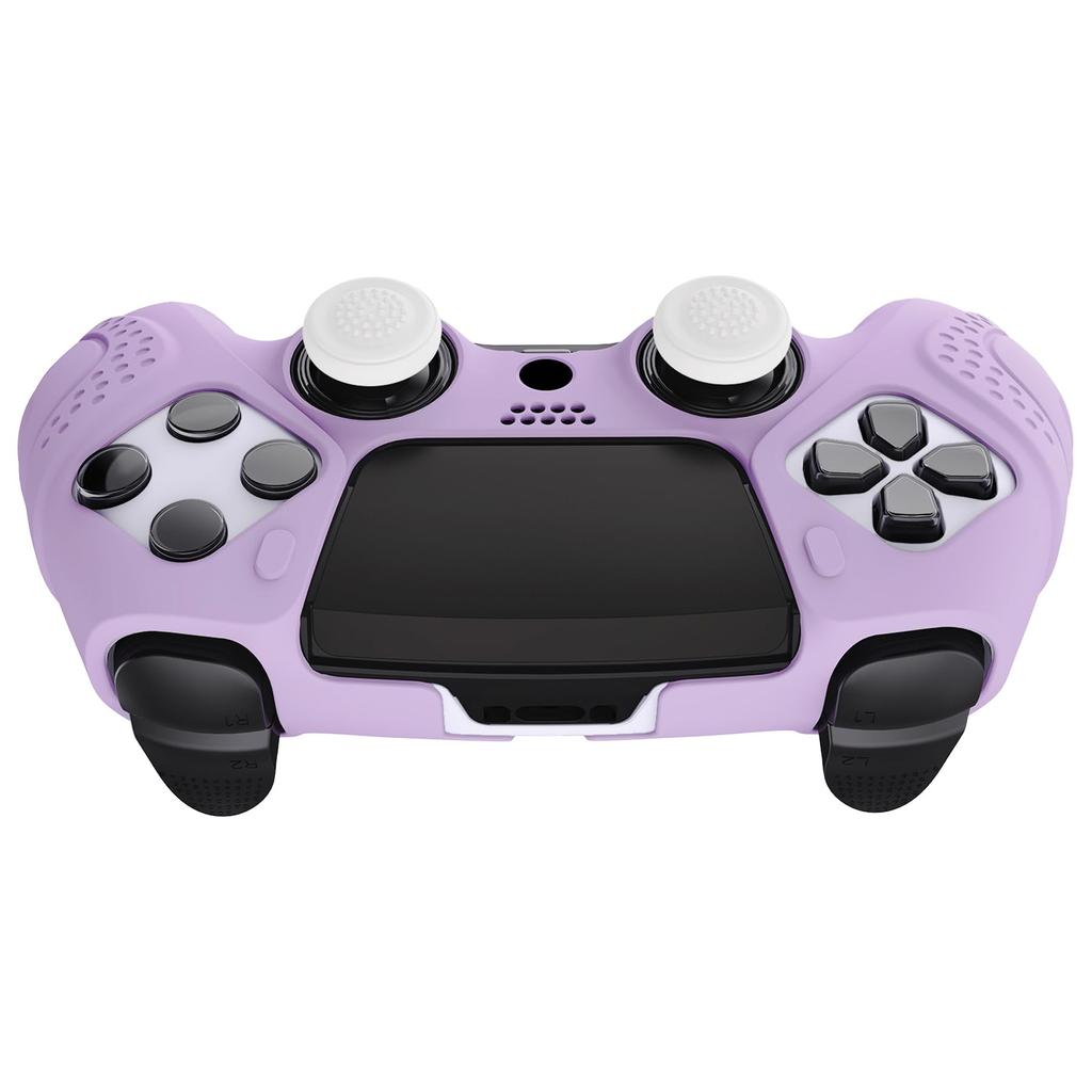 PlayVital Silikonhülle für PS5 Edge weicher Gummi-Schutz Skin für PS5 Edge Wireless inklusive Daumenstick Edition Mauve rutschfester Controller,