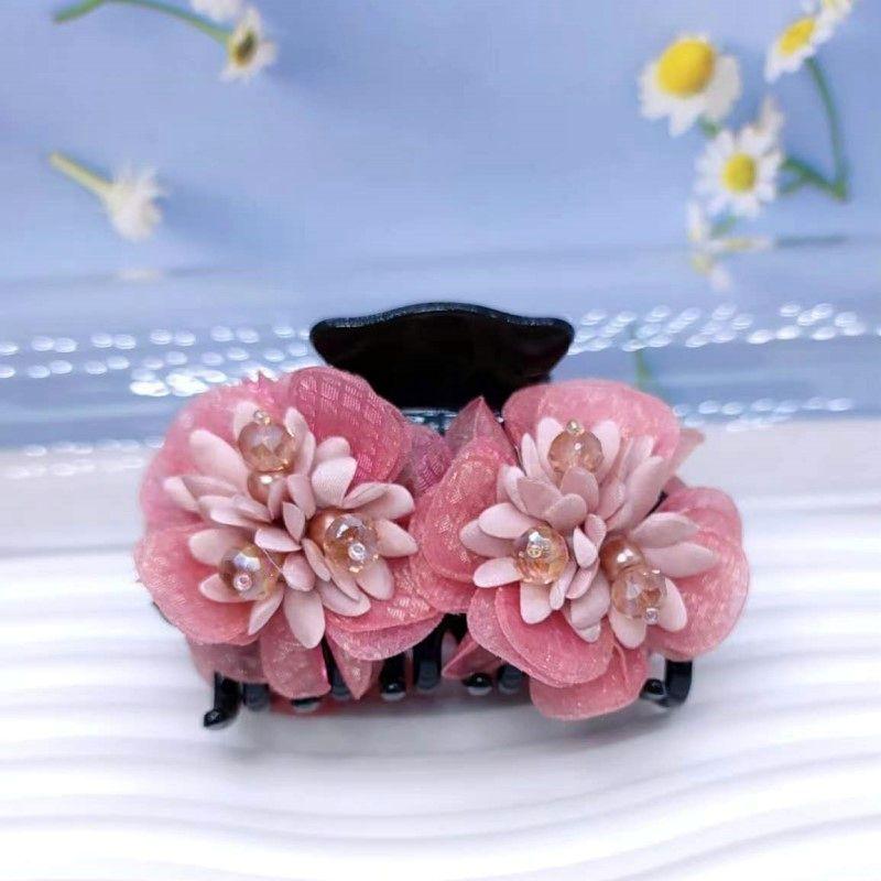 Blume Haarspange für Frauen, Elegante Haarklammer mit europäischer Spitze, Handgemachte Haarnadel für Hochsteckfrisuren