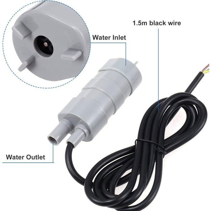 Pompe à eau submersible 12V 840 L/h, 5 m, compacte et silencieuse – pour aquarium, étang, fontaine