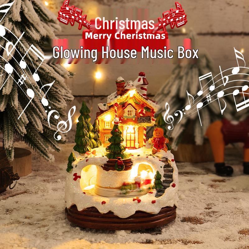 Cangyan Luminous Music House: Night Light Cabin, Christmas Music Box Gift for Kids