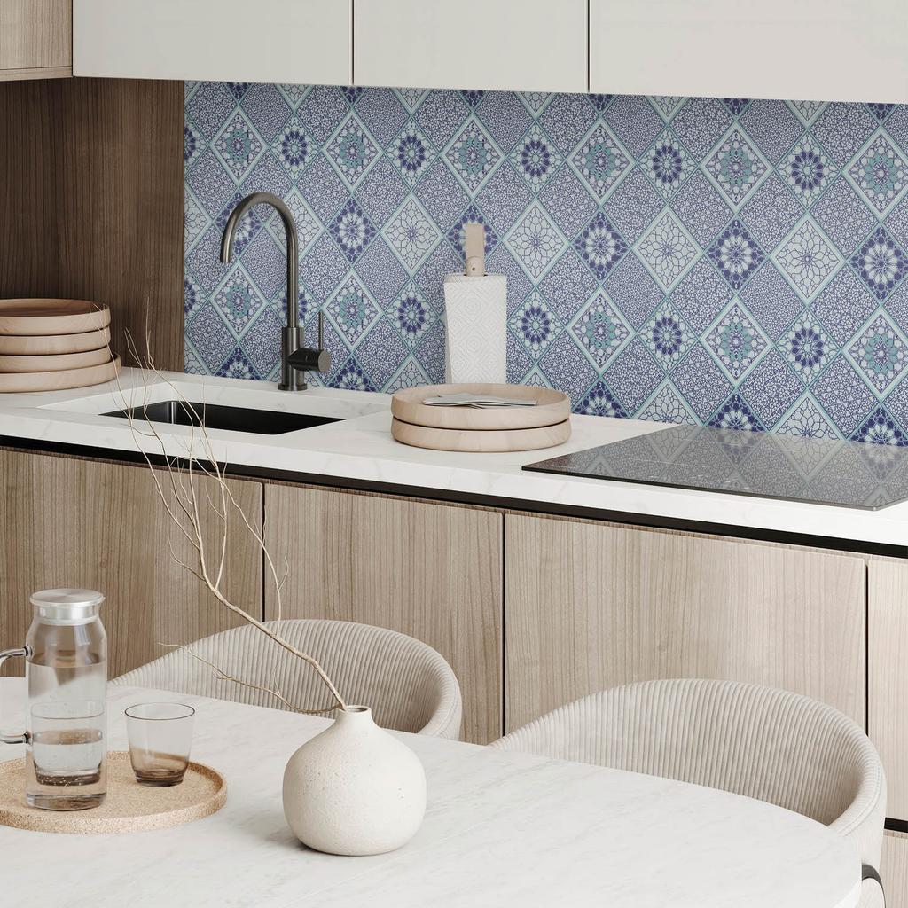 Winylowy Panel Ozdobny Z Grafiką Do Kuchni Lub Łazienki 100X50 Cm Wzory Geometryczne W Mozaice