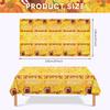 2 Pcs Happy Thanksgiving Tablecloth Disposable - Fall Turkey Tablecloths, Rectangle Pumpkin Maple Leaf Plastic Table Cover for Thanksgiving Table