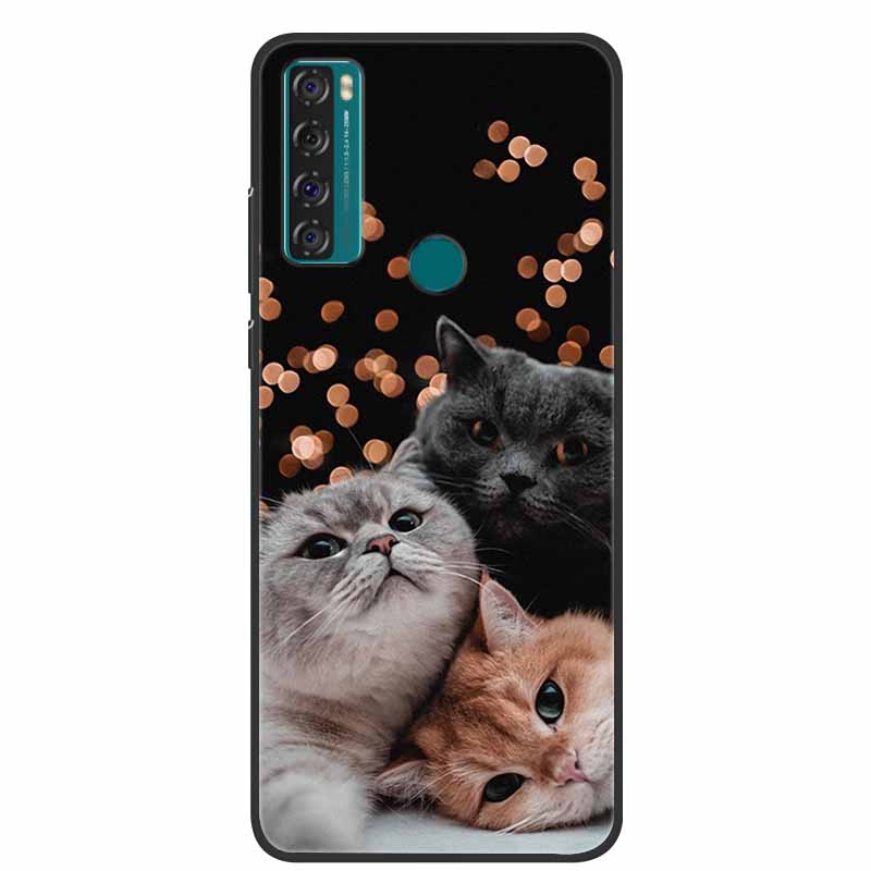 For TCL 20 SE Case Luxury Silicone TPU Soft Cover Phone Case For TCL 20 SE T671H Cartoon Funda Colourful Capa Shockproof Coque