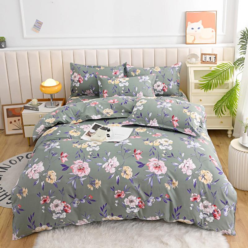 Solstice Home Textile Cyan Cute Cat Kitty Duvet Cover Pillow Case Bed Sheet Boy Kid Teen Girl Bedding Covers Set King Queen Twin