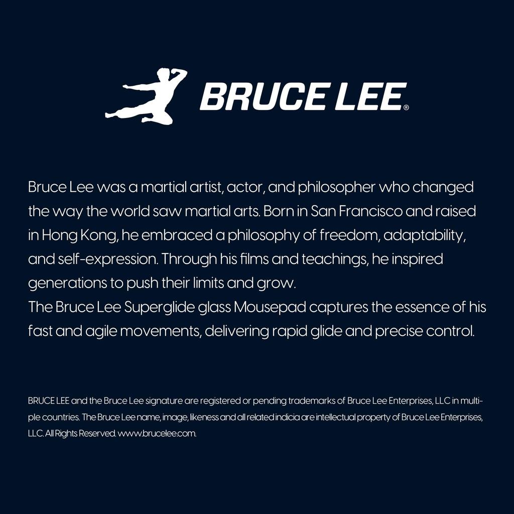 Pulsar Gaming Gears ESports Gaming Mousepad Superglide3 Glass Mousepad Bruce Lee 85th 49cm X 42cm Bruce Lee Edition, Non-Slip, (XL, Navy)