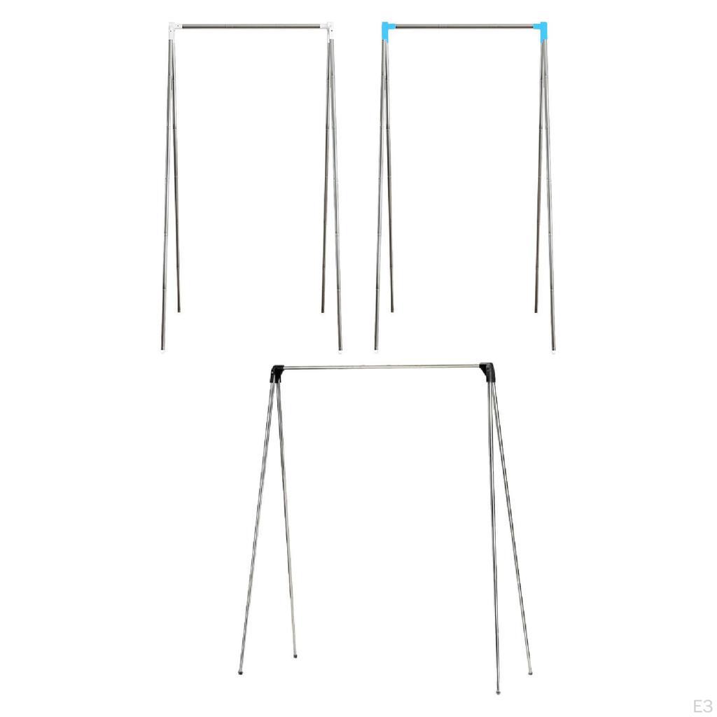 Clothing Rack Foldable Stainless Steel Portable for Interiors And Camping