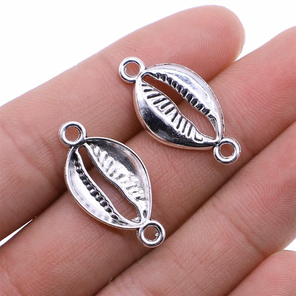 10pcs Connector Charms Tibetan Bronze Silver Color Pendants Vintage Jewelry Making DIY Handmade Craft