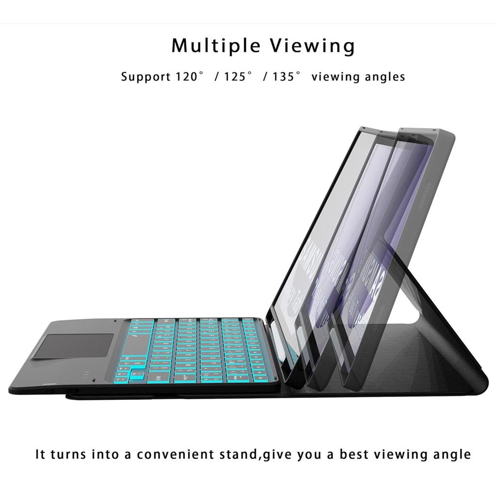 Samsung Tablet TABA9+ Plus Etui z klawiaturą Bluetooth z dotykowym podświetleniem i miejscem na rysik (Francuski)