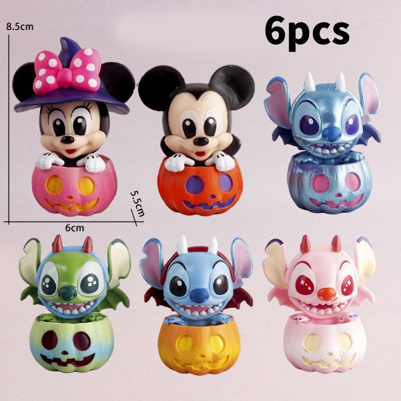 

Pumpkin Mickey Mouse Stitch Pvc Desk Decor With Collectible Animal Figures For Halloween