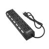 7-Port High-Speed USB Hub with Independent Switches, Supports External Hard Drives