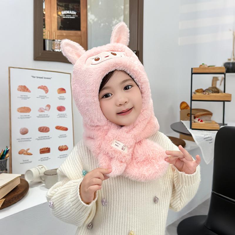 

Children s Monster Plush Hat, Scarf & Gloves Set - Windproof, Ear-Protecting Winter Gear for Boys & Girls Below 1.4m, fits all розовый
