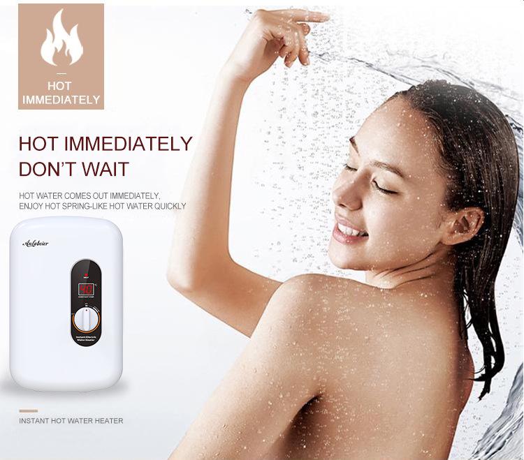 Compact Electric Water Heater with Adjustable Temperature for Shower and Bath, CE CB Certified