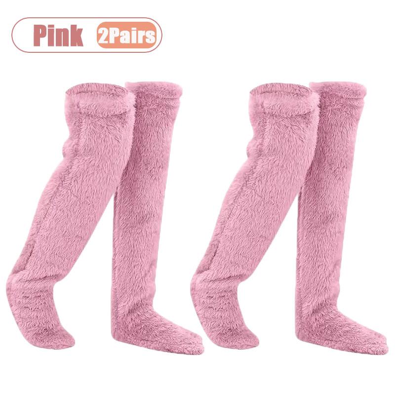 Xiaomi 1-4Pairs Women Over Knee Fluffy Socks Soft Plush Warm Thermal Leg Warmers Long Boots Socks for Home Indoor Floor Casual Winter