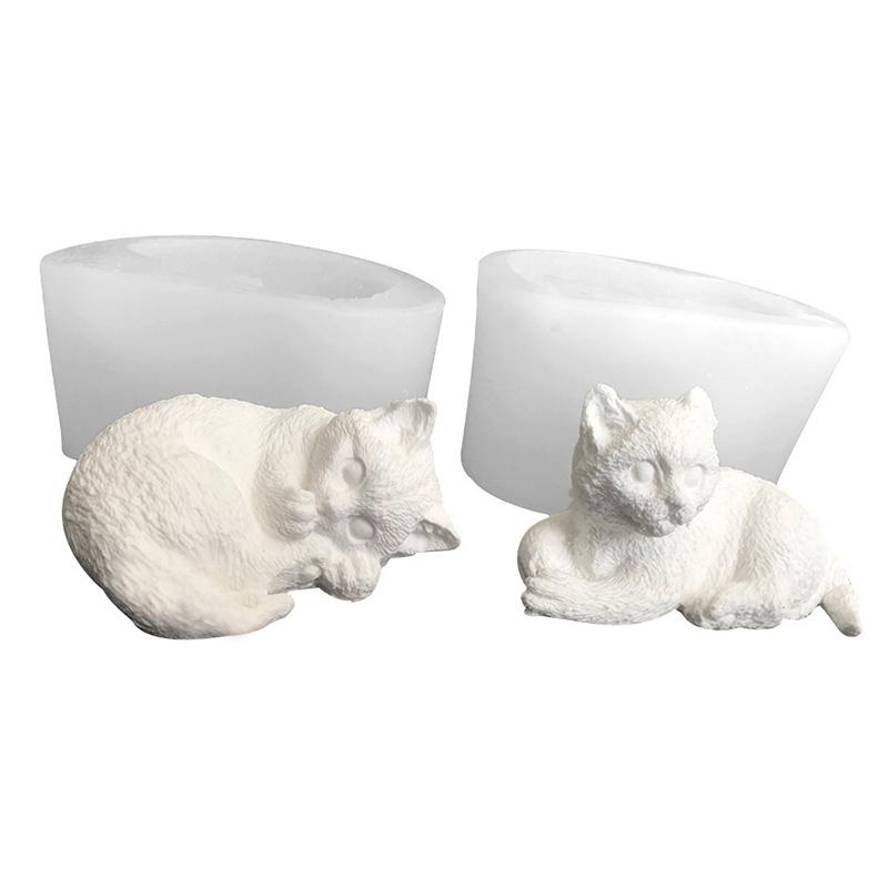 Sleeping Cat Silicone Molds, Cat Animal Craft Art, Resin Soap, Chocolate Cake Baking Molds, Fondant Kitten Molds