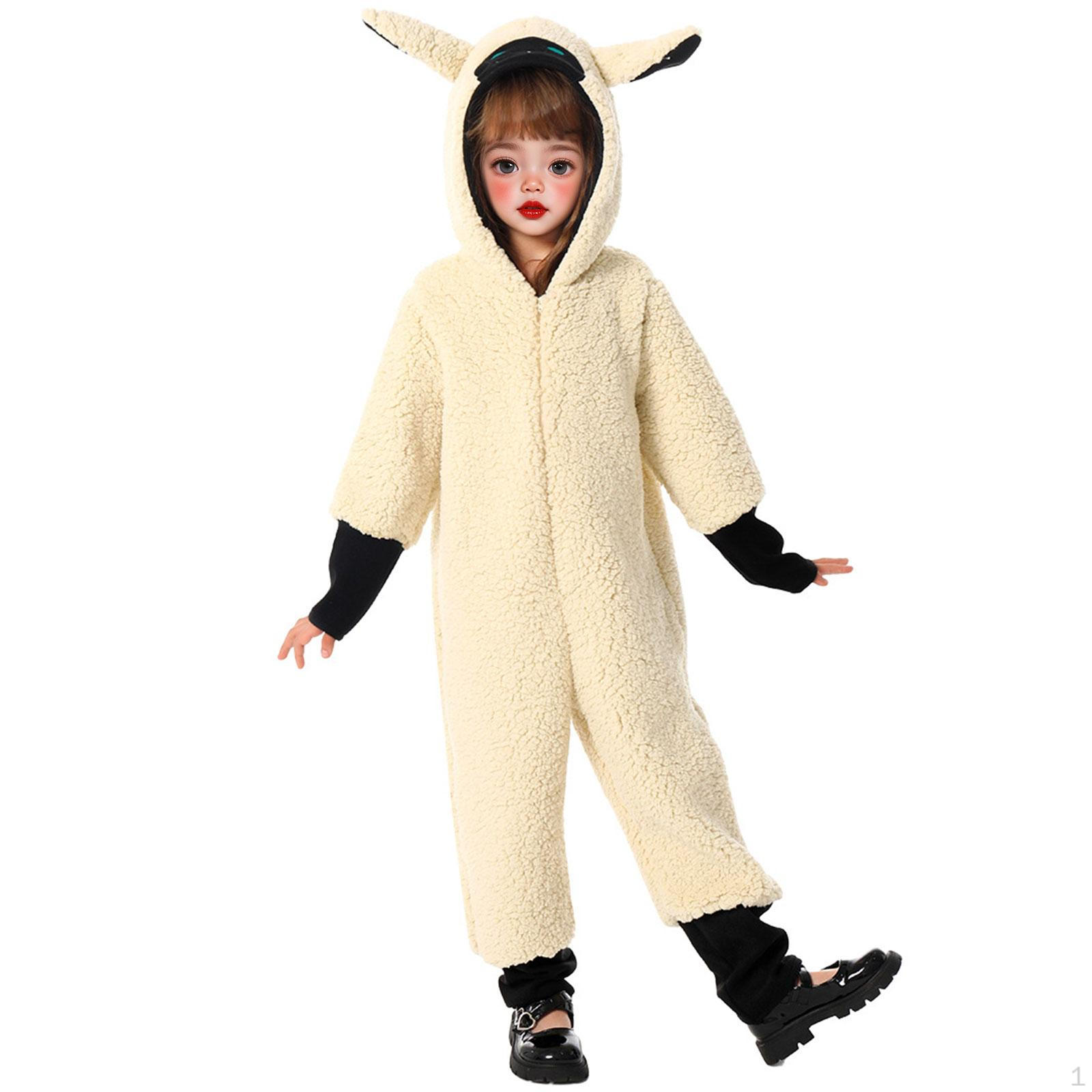 

Kids White Lamb Costume Cosplay for Children s Day Celebration Festival L