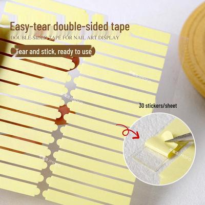 Tiras Adesivas Dupla Face Peel-Off para Nail Art Desgastável Fácil - Modelo de Fita Transparente Sem Corte