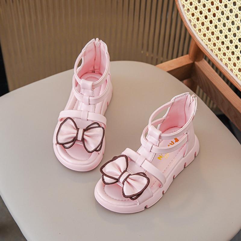 Dziecięce rzymianki, sandały dla dziewczynek, letnia moda, na miękkiej podeszwie, buty księżniczki z odkrytymi palcami, buty uczniowskie dla małych dziewczynek