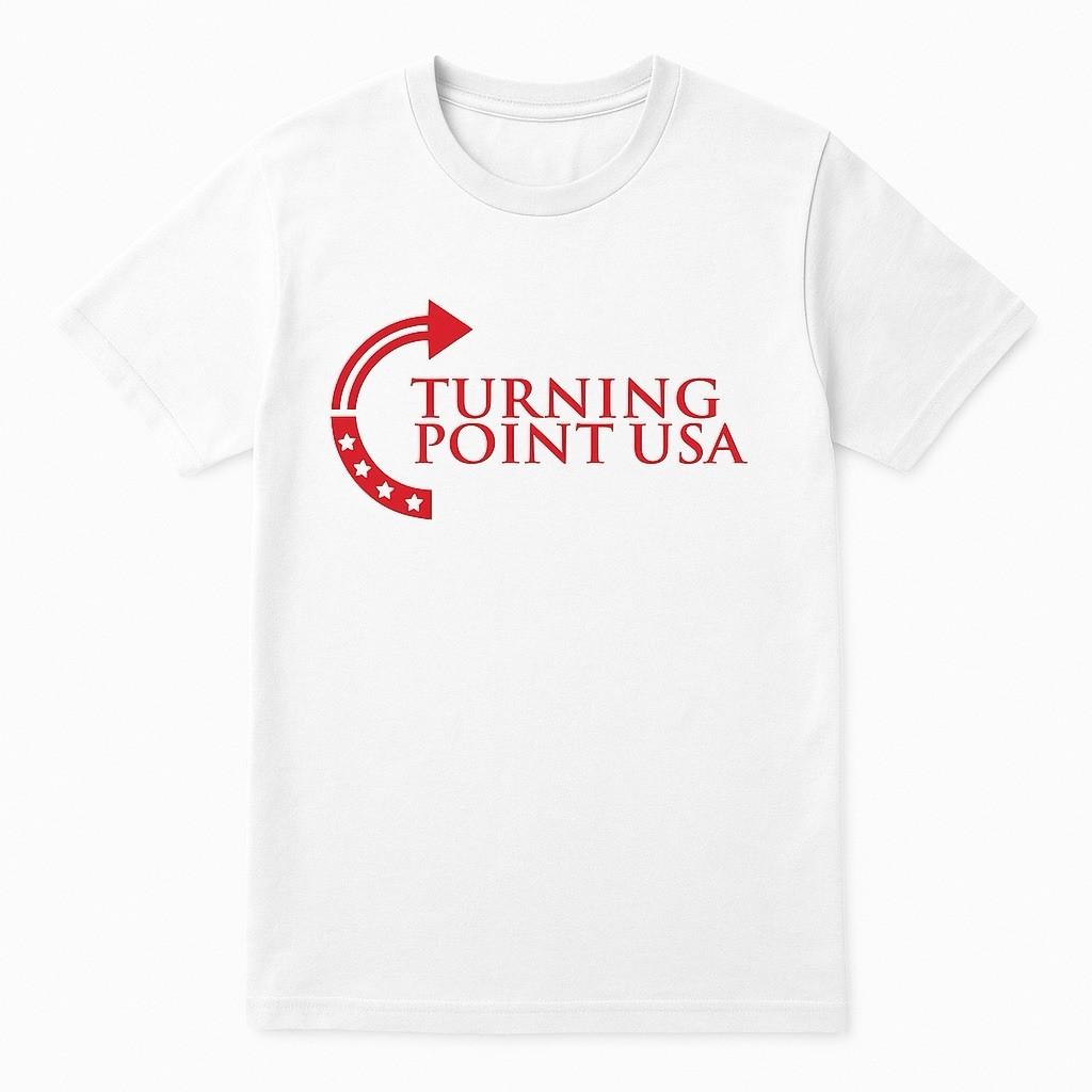 Charlie Kirk Turning Point T Shirt Mens Womens Tees Top Tee RIP 4XL