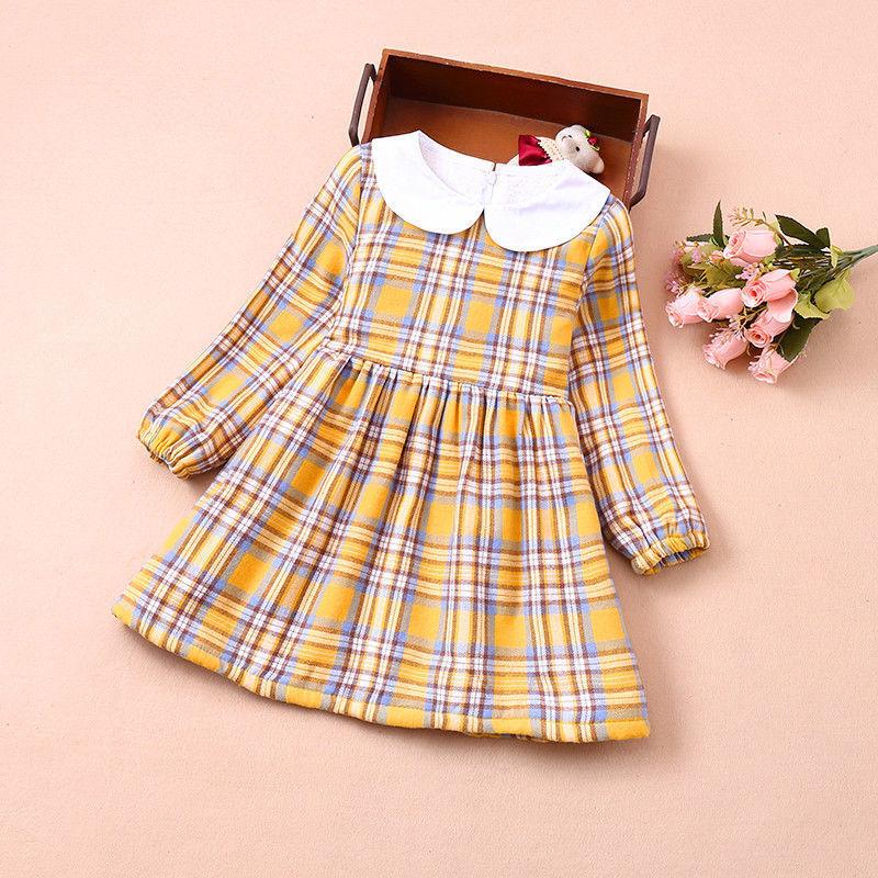 Girls' Dress Children's Floral Dress Stylish New Korean Style for Spring Autumn and Winter Long-sleeved Dress Base Layer Dress