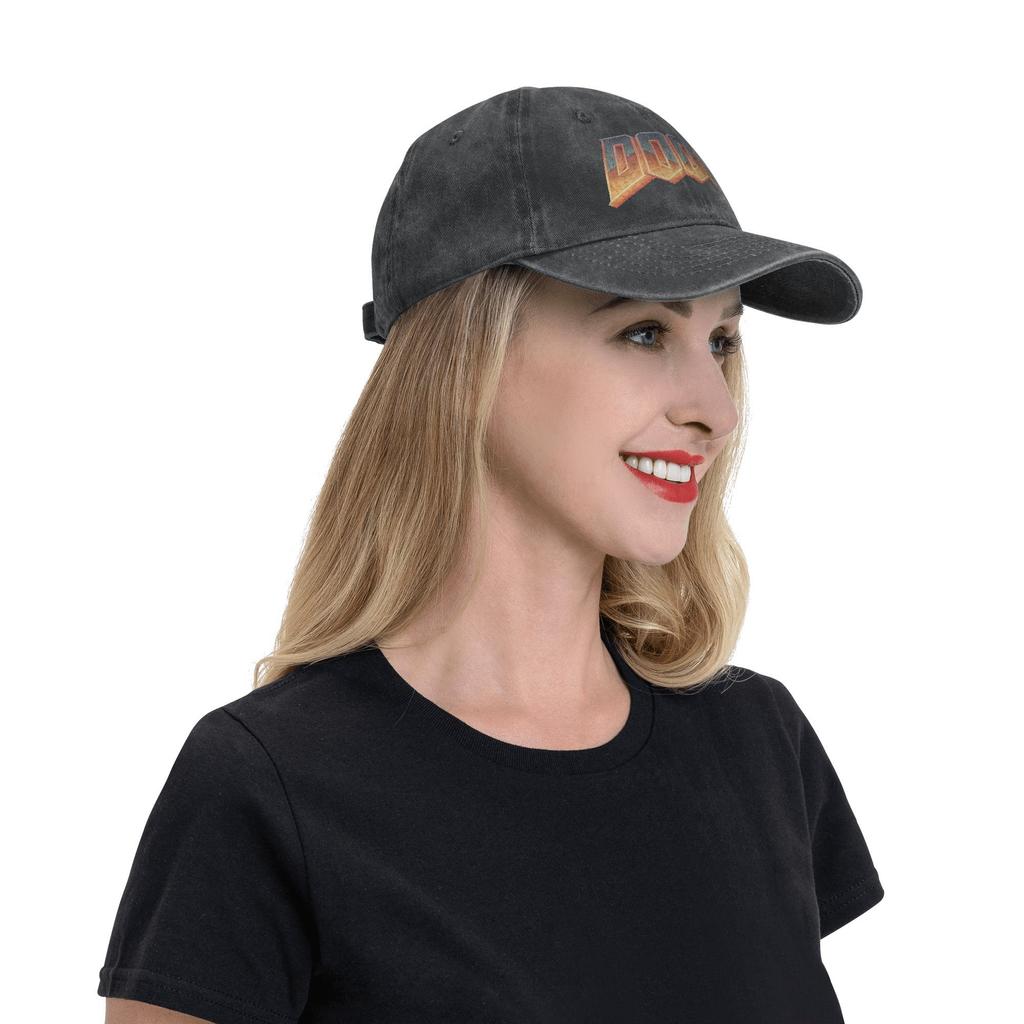 Doom Baseball Caps Vintage Denim Washed Retro Game Conan Barbarian Thulsa Snake Cult Headwear Men Outdoor Running Golf Caps Hat