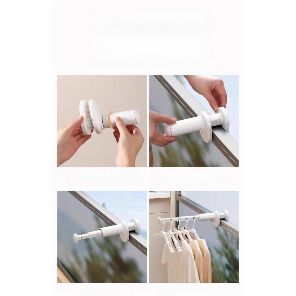 Travel clothes drying artifact, foldable and extendable clothes drying pole