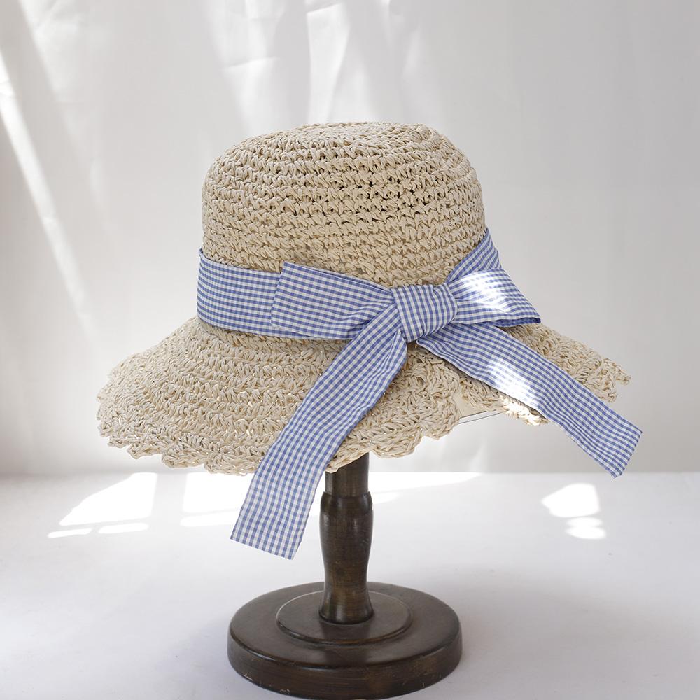 2025 NEW Fisherman's Womens Straw hat bucket hat UV Protection Sun Visor beach hat Women with Bow embroidery Summer hat Cap