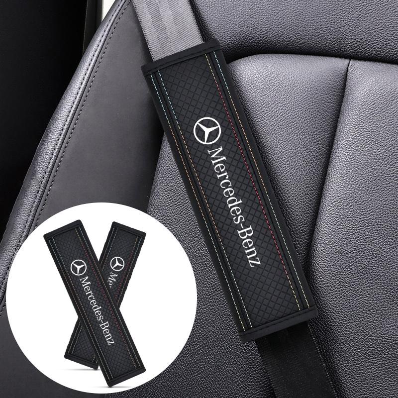 CRI12pcs New High-end Leather Car Seat Belt Cover Shoulder Pad Neck Protection For Mercedes Benz CLC Class W204 W203 W205 W463 W176