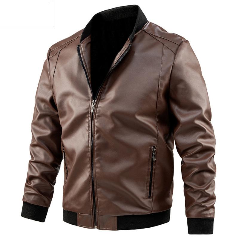 Autumn Men's Large Size Casual PU Leather Jacket