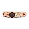 Garnet Twisted Vine Band Ring - 925 Sterling Silver Rose Gold Vermeil