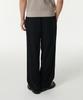 MUSINSA STANDARD Crinkle One-Pleat Wide Elastic Pants [Black]