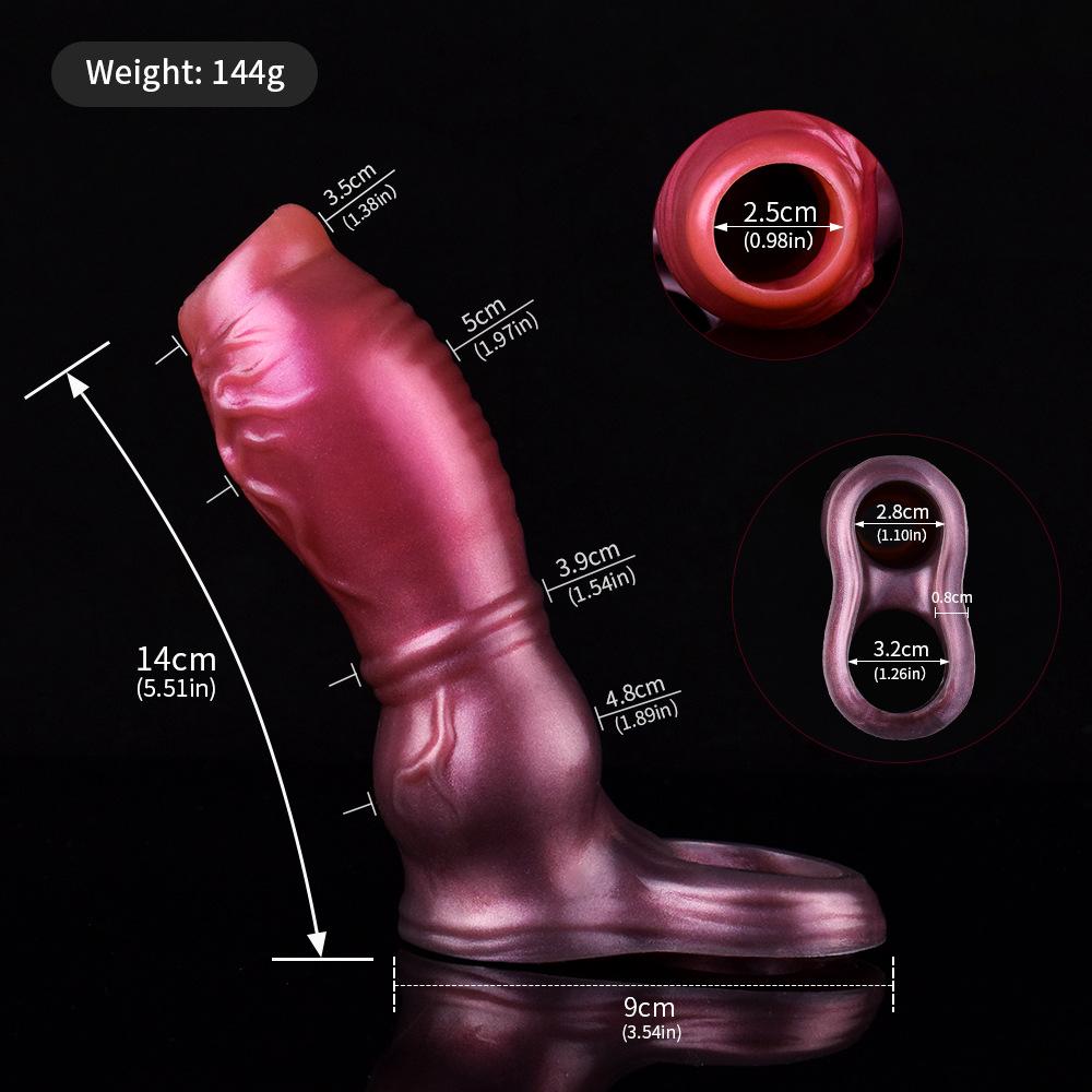 Manicotto in Silicone per Pene Preservativo Estensore Dildo Morbido Realistico Giocattolo Sessuale per Adulti per Uomini Donne Cinghia Pegging