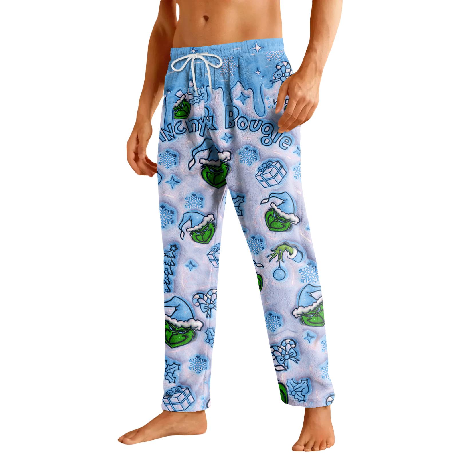 

Men s Drawstring Pocket Flannel Casual Pants L